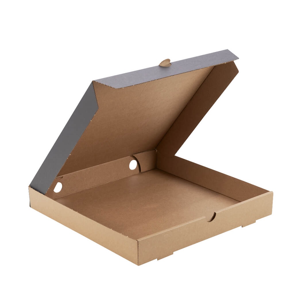 Pizzakartong 31x31x4,5cm brun/svart 100st